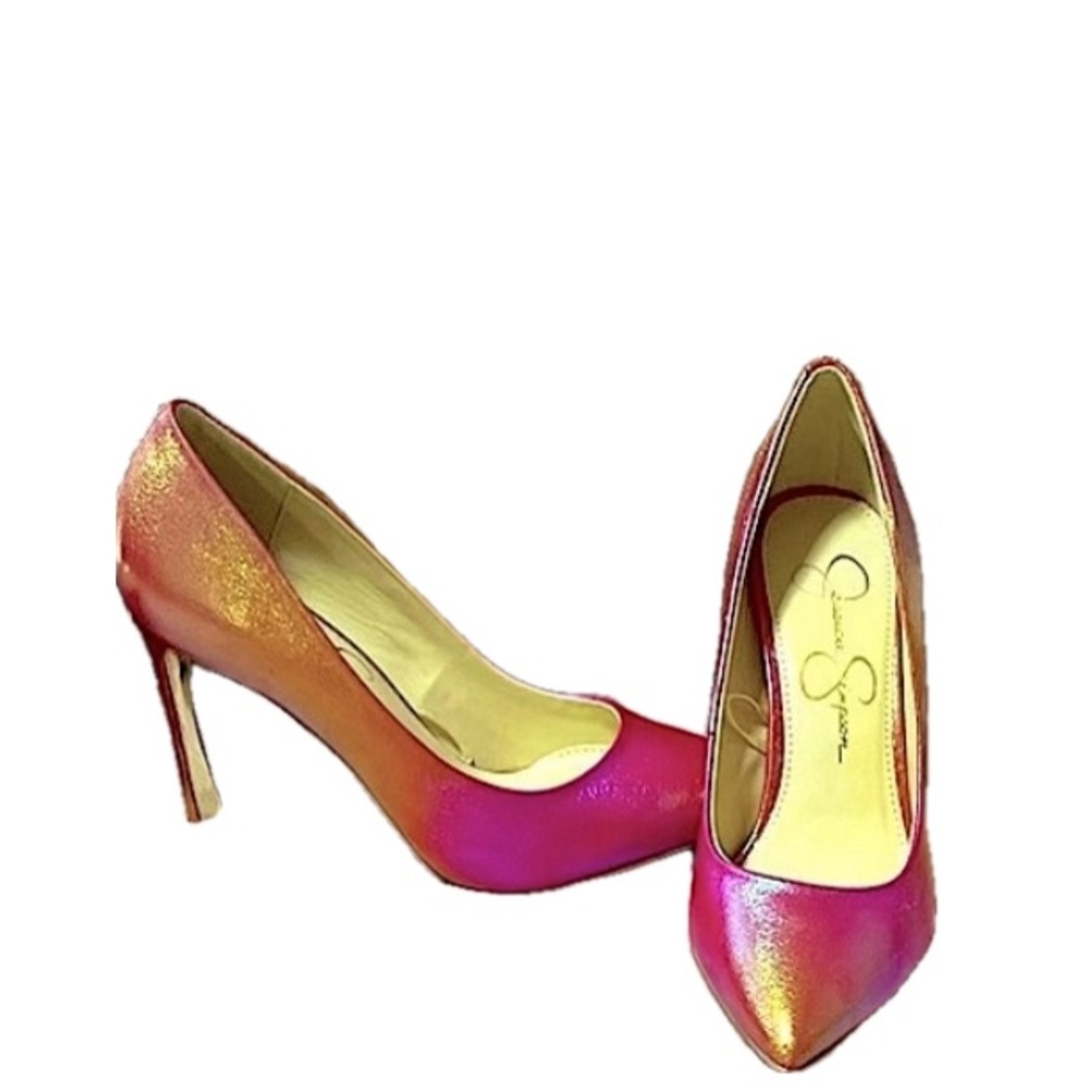 Jessica Simpson Rexha Rainbow Multi Metallic Ombre Dress Pumps, Women’s Size 6 - Picture 7 of 16